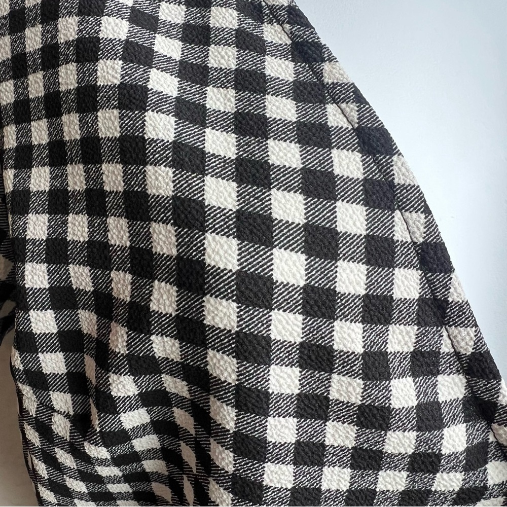H&M Divided black and white plaid check wrap style dress - Picture 7 of 13